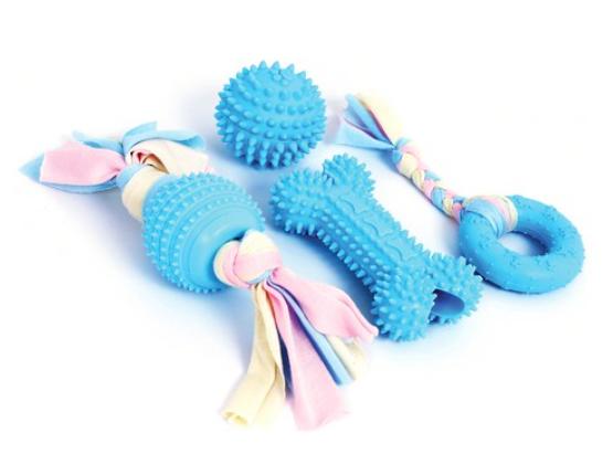멍냥 강아지 마카롱 이갈이 고무 장난감 PastelBlue, 1세트